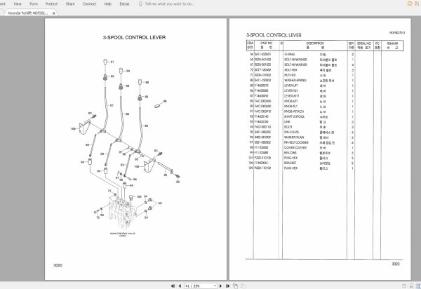 Hyundai Forklift HDF50III HDF70III Parts Manual 2