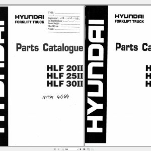 Hyundai Forklift HLF20IIHLF25IIHLF30II Parts Manual 1