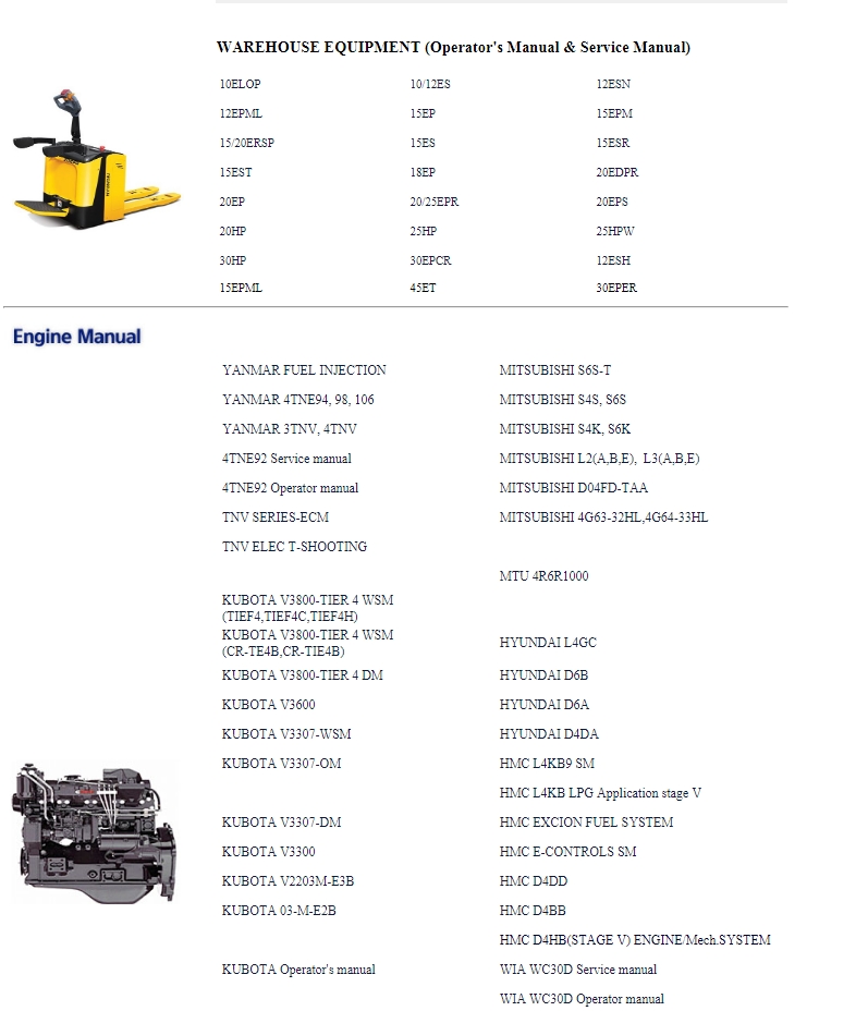 Hyundai Forklift Trucks Service Manual Updated 1 1