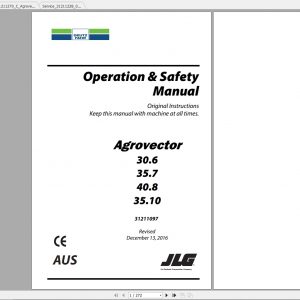 JLG Deutz Fahr Agrovector 357 Operators Service Parts Manuals 1