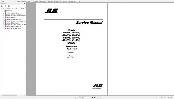 JLG Deutz Fahr Agrovector 408 409 Operators Service Parts Manuals 3