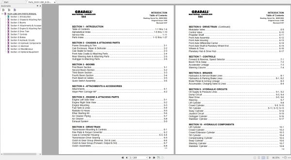 JLG Gradall TeleHandler 544 Part Manual91041280 2