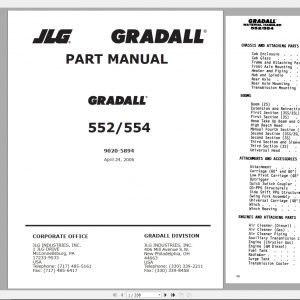 JLG Gradall TeleHandler 552 554 Part Manual90205894 1