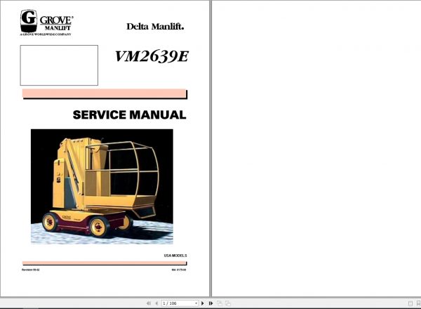 JLG Grove Toucan VM2639E Mast Lift Operators Service Parts Manuals 3