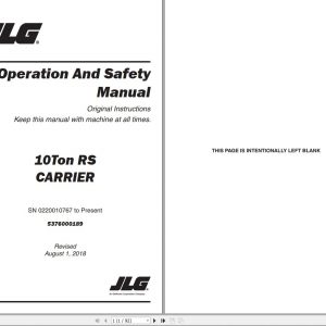 JLG 10 Ton RS Carrier Operation Parts Manuals 1