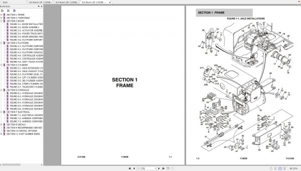 JLG Boom Lift 1100SB Operation Service Parts Manuals 3