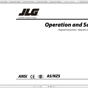 JLG Boom Lift 1250AJP Operation Service Parts Manuals 1