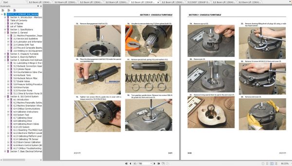 JLG Boom Lift 1250AJP Operation Service Parts Manuals 2