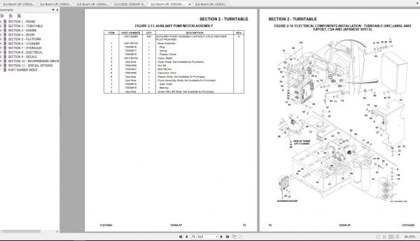 JLG Boom Lift 1500AJP Operation Service Parts Manuals 3