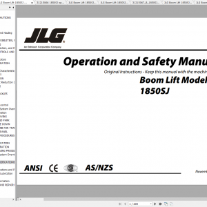 JLG Boom Lift 1850SJ Operation Service Parts Manuals 1