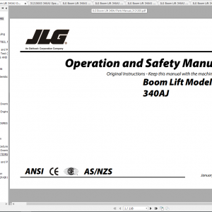 JLG Boom Lift 340AJ Operation Service Parts Manuals 1