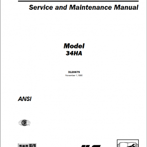 JLG Boom Lift 34HA Operation Service Parts Manuals 1
