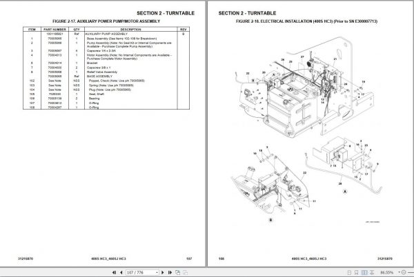 JLG Boom Lift 400S 460SJ HC3 Operation Service Parts Manuals 3