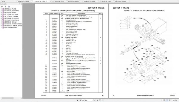 JLG Boom Lift 450AAJSeriesII Operation Service Parts Manuals 3