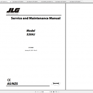 JLG Boom Lift 520AJ Operation Service Parts Manuals 1