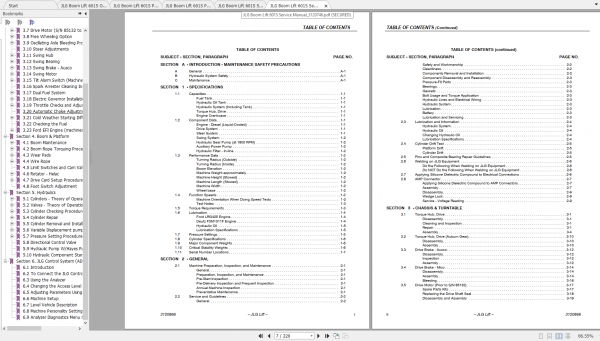 JLG Boom Lift 601S Operation Service Parts Manuals 3