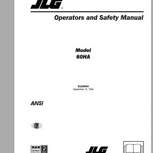 JLG Boom Lift 60HA Operation Service Parts Manuals 1