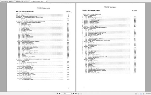 JLG Boom Lift 80F Operation Service Parts Manuals 2