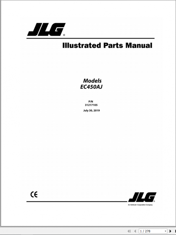 JLG Boom Lift EC450AJ Parts Manual31217105 1