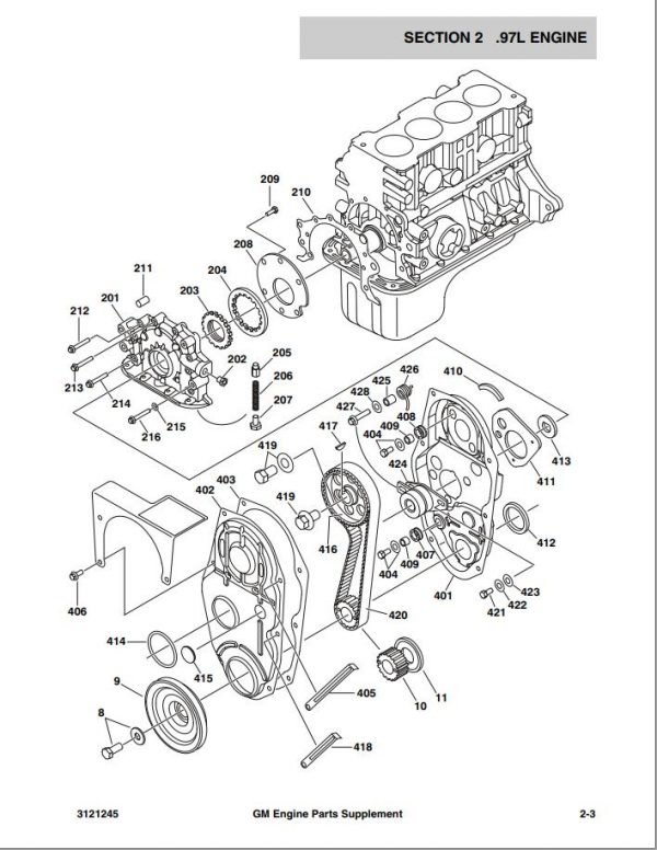 JLG Boom Lift GM Engine Parts Manual3121245 3