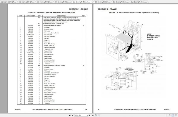 JLG Boom Lift M45A M45AJ E45A E45AJ Operation Service Parts Manuals 3