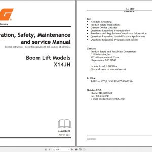 JLG Compact Crawler Boom X14JH Operation Service Manuals 1