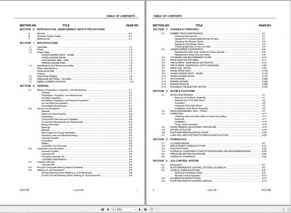 JLG Compact Crawler Boom X14JH Operation Service Manuals 2