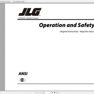 JLG Compact Crawler Boom X550AJ Operation Service Parts Manuals 1
