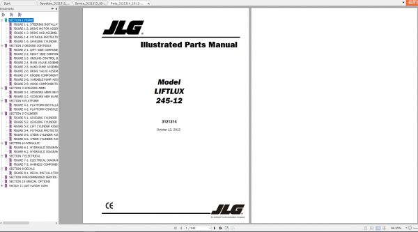 JLG Liftlux 245 12 Operators Service Parts Manuals 3uBcS
