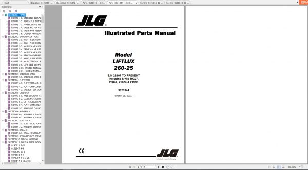 JLG Liftlux 260 25 Operators Service Parts Manuals 2