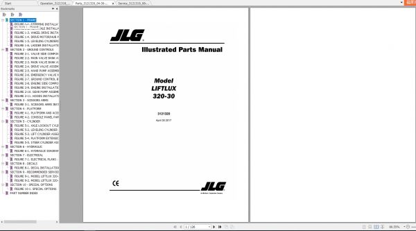 JLG Liftlux 320 30 Operators Service Parts Manuals 3