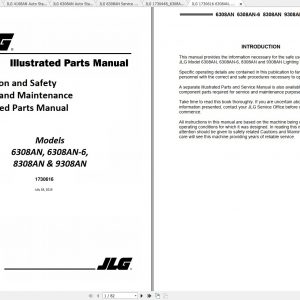 JLG Light Towers AN Series Operation Service Parts Manuals 1