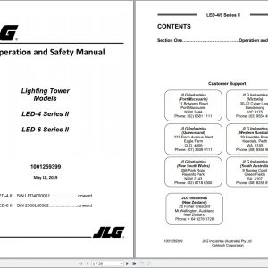 JLG Light Towers LED 4 LED 6 Series II Operation Parts Manuals 1