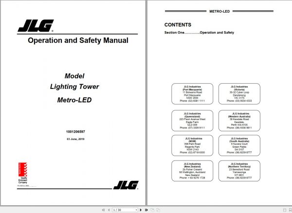 JLG Light Towers Metro LED Operation Service Parts Manuals1001206597 1Yz6vF