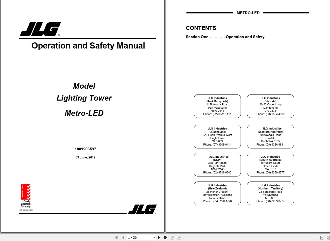 JLG Light Towers Metro LED Operation Service Parts Manuals1001206597 1Yz6vF