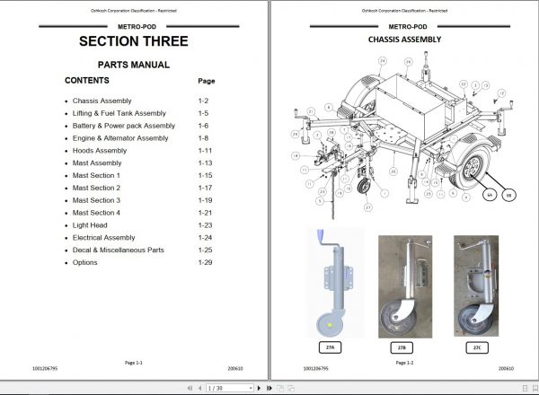 JLG Light Towers Metro POD Operation Service Parts Manuals1001216795 3