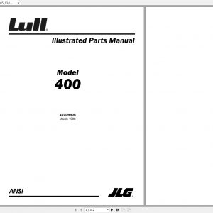 JLG Lull TeleHandler 400 Operators Parts Manual 1