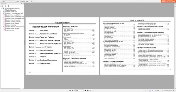 JLG Lull TeleHandler 844B Illustrated Parts Manual10709911 2