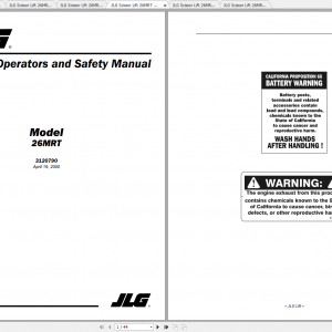 JLG Scissor Lift 26MRT Parts Manual3120893 1