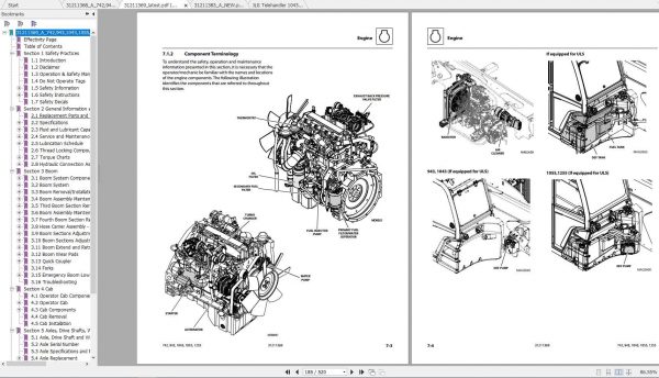 JLG Telehandler 1043 PVC 1911 Operation Service Parts Manuals 2