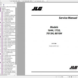 JLG Telehandler 1644 Operation Service Parts Manuals 1