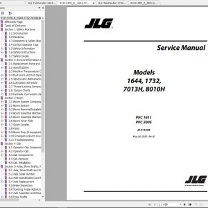 JLG Telehandler 1732 PVC 19112005 Operation Service Parts Manuals 1