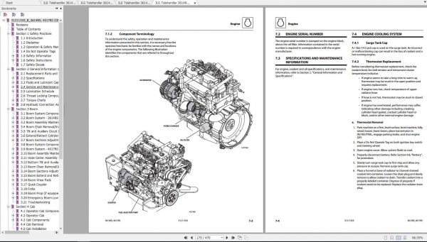 JLG Telehandler 3614RS 4017RS Operation Service Parts Manuals 2
