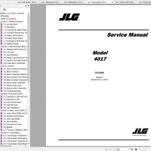 JLG Telehandler 4017 Operation Service Parts Manuals 1