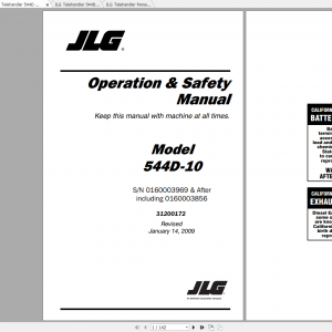 JLG Telehandler 544D Operation Service Parts Manuals 1