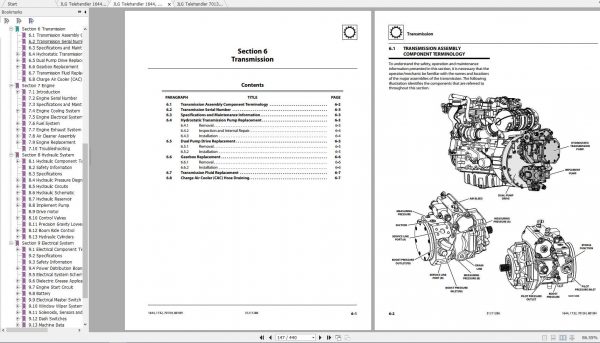 JLG Telehandler 7013H Operation Service Parts Manuals 2