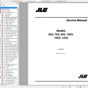 JLG Telehandler 742 Operation Service Parts Manuals 1