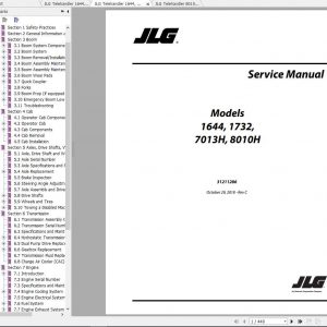 JLG Telehandler 8010H Operation Service Parts Manuals 1