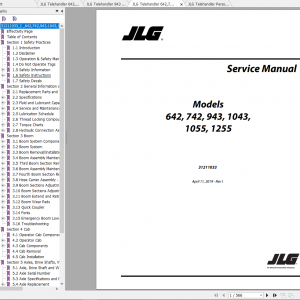 JLG Telehandler 943 Operation Service Parts Manuals 1