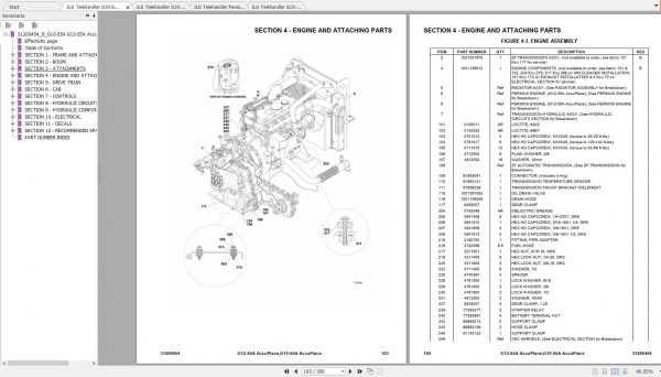 JLG Telehandler G10 55A G12 55A AccuPlace Operation Service Parts Manuals 3